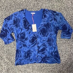 Isaac Mizrahi Blue Cardigan